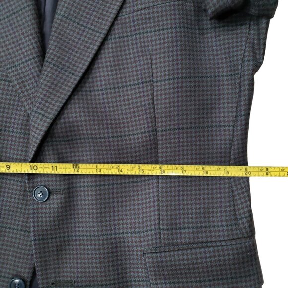 Vintage Lord & Taylor Albert Nipon Men Wool Jacket Fitted Check Blazer 42R - Picture 12 of 13